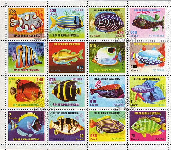 Äquatorial Guinea 1979 Fische Satz 16 Werte