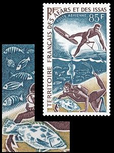 Afar & Issas 1968 Taucher mit Fischen Satz