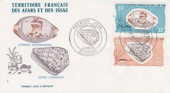 Afar & Issas 1976 Muscheln FDC