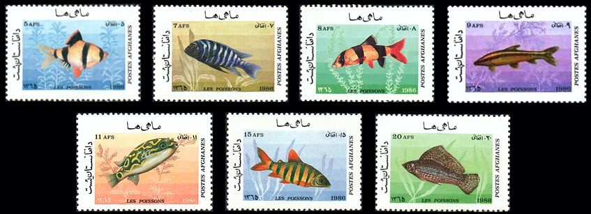 Afghanistan 1986 Aquarienfische Satz