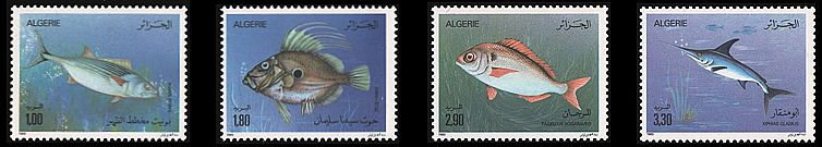 Algerien 1989 Fischsatz vier Werte