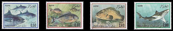Algerien 1985 Fischsatz vier Werte