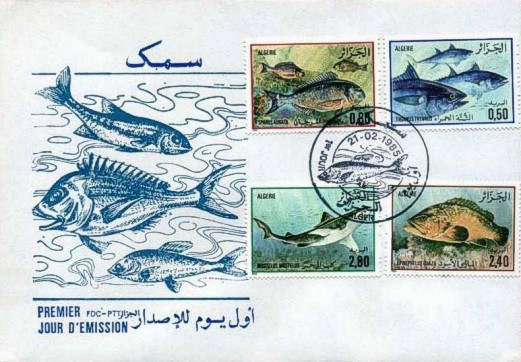 Algerien 1985 Ersttagsbrief Fische