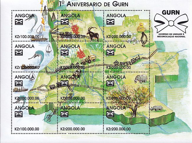 Angola 1998 Kleinbogen Einheit Fächerfische