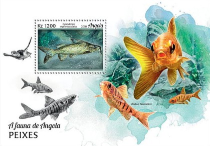 Angola 2018 Naturkunde Fische Block