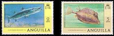 Anguilla 1977 Fische Freimarkensatz