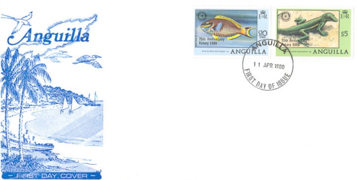 Anguilla 1980 FDC Rotary Fisch