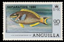 Anguilla 1980 Separation Aufdruck Fisch
