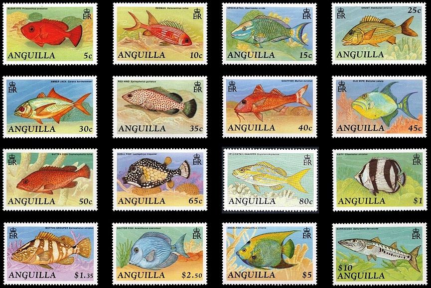 Anguilla 1990 Fischsatz