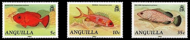 Anguilla 1992 Überdruck Fischsatz