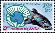Französische Antarktis 2001 Einzelmarke Fisch