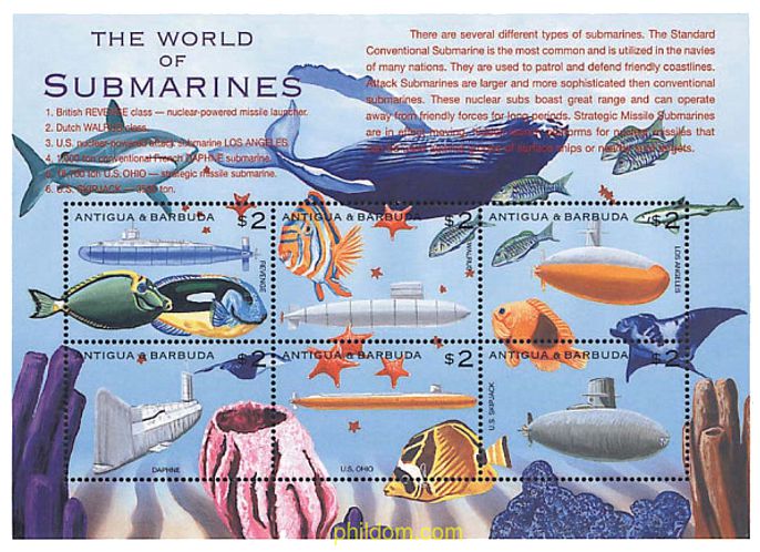 Antigua Barbuda 2000 Kleinbogen Unterseeboote