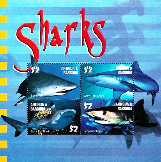 Antigua Barbuda 2003 Haie Kleinbogen