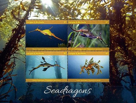 Antigua Barbuda 2017 Seepferdchen Kleinbogen 2