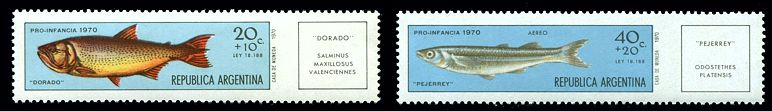 Argentinien 1971 Fische Satz