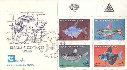 Argentinien 1987 Fische FDC Ersttagsbrief