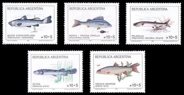 Argentinien 1989 Fische Satz