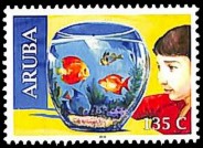Aruba 2018 Haustiere Fische Briefmarke