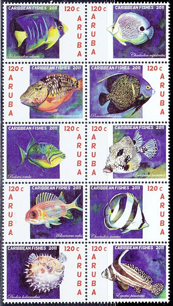 Aruba 2011 Fische Zehnerblock