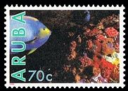 Aruba 1990 Meerestiere Fisch Briefmarke