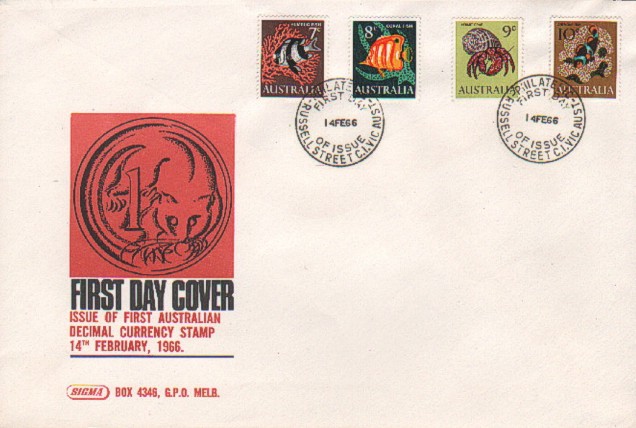 Australien 1966 FDC Fische