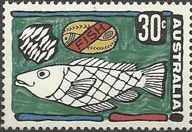 Australien 1972 stilisierter Fisch Ernährungssatz