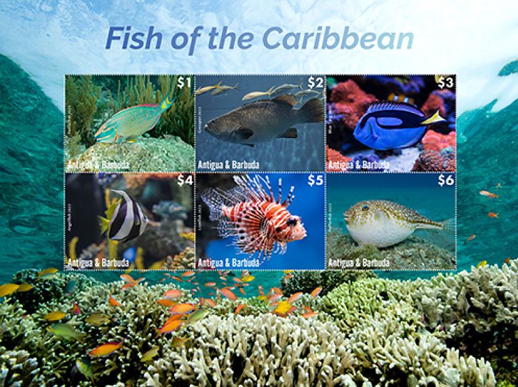 Antigua & Barbuda 2023 Fische der Karibik Kleinbogen