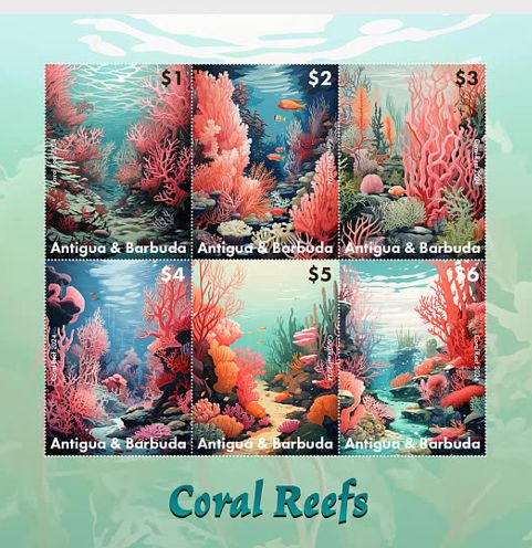 Antigua & Barbuda 2024 Korallenriffs Kleinbogen