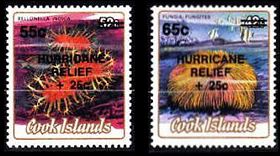 Hurricane Relief Aufdruck Cook Islands 1987