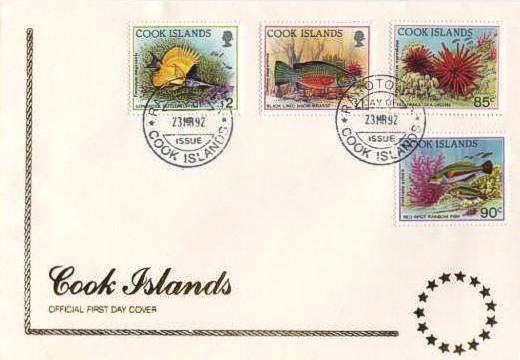 FDC Leben am Korallenriff Cook Islands 1992