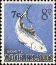 Überdruckmarke mit Fisch Cook Islands 1967
