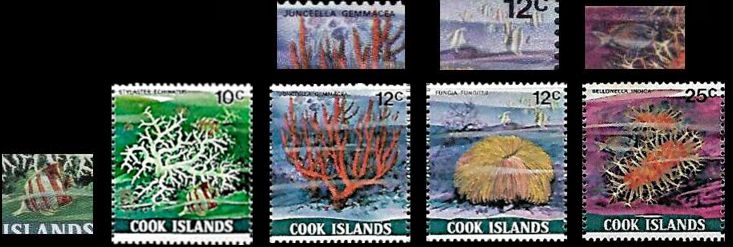 Korallenserie mit neuen Wertangaben Cook Islands 1980