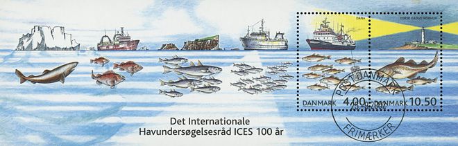 Block Dänemark 2002 mit Fischmotiv