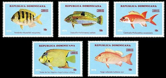 Fische Satz Dominikanische Republik 1976