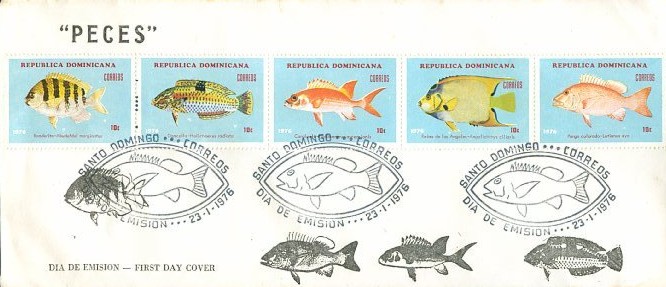 Fische Ersttagsbrief Dominikanische Republik 1976