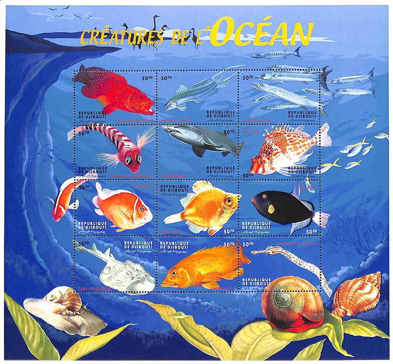 Tiere im Ozean Kleinbogen Dschibuti 2000