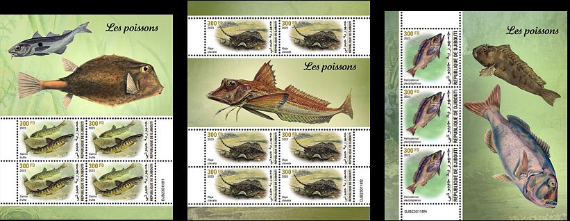 Fische Kleinbogen Varianten Dschibuti 2023