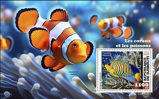 Korallen und Fische Block Dschibuti 2023