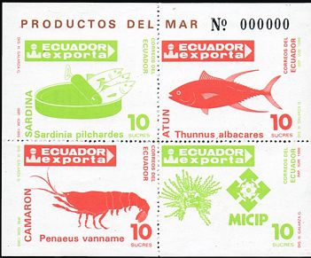 Ecuador 1986 Block Exportartikel
