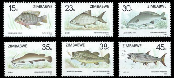 Simbabwe 1989 Fische Satz