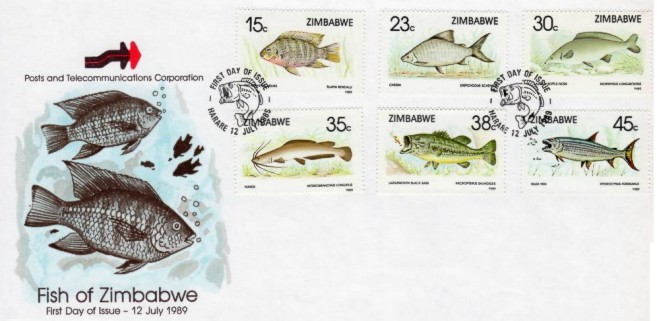 Simbabwe 1989 Fische Ersttagsbrief