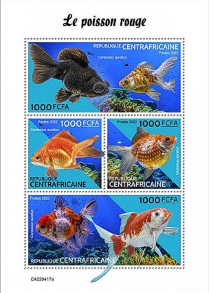 Zentralafrikanische Republik 2022 Goldfische Kleinbogen