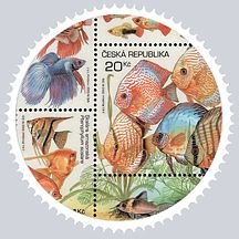 Runde Briefmarke rechts