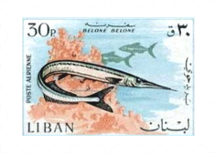 Fish-on-Stamps-Lebanon-1968